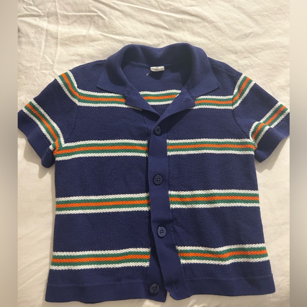 gap Striped Blue Button-Up Shirt
